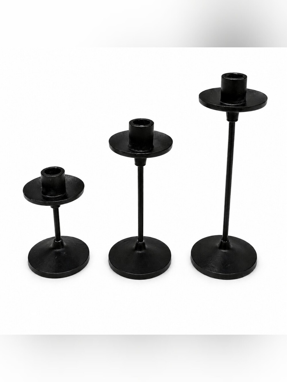 Hearth & Hand Black Metal Taper Candle Holder Set of 3 - Picture 2 of 4